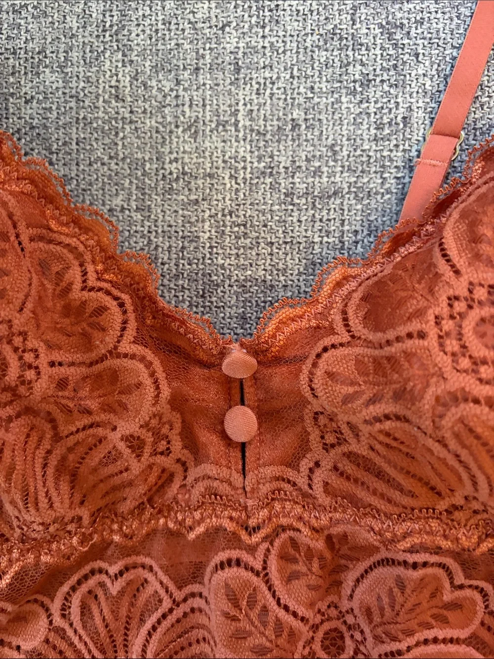 aerie Lace Bralette in Rust Orange